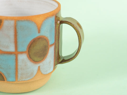 pansy mug in light blue