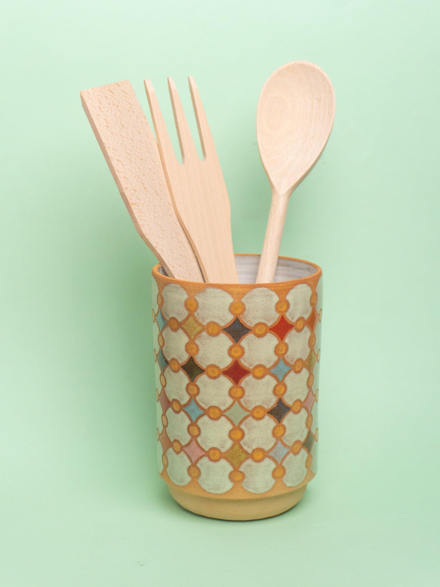 confetti utensil holder/vase in green