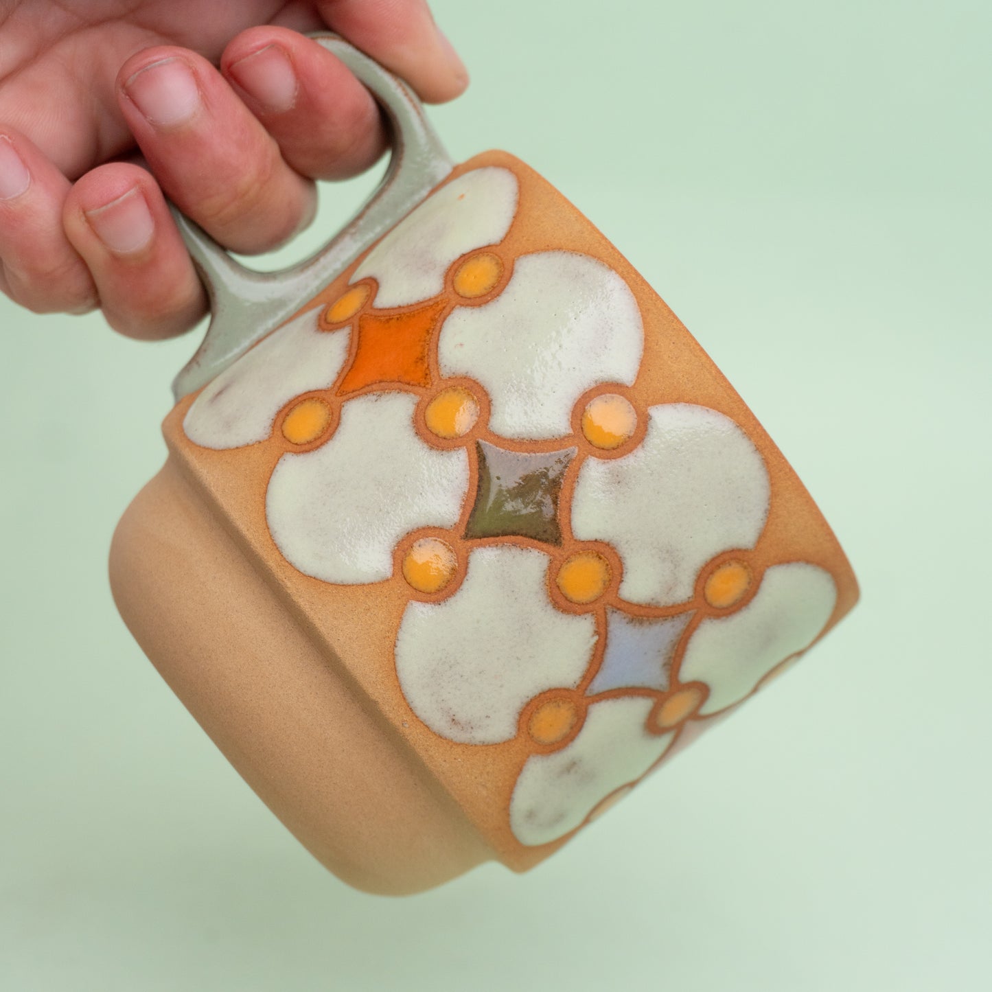 confetti mug in light green