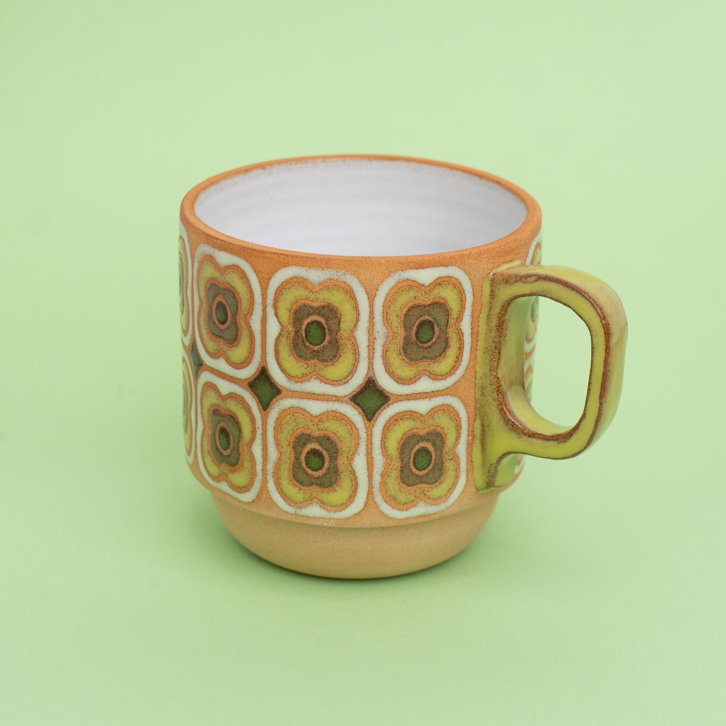 peony mug in green