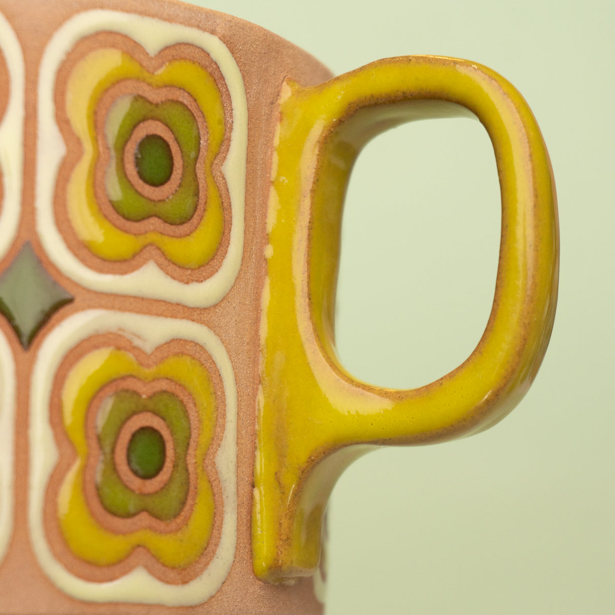peony mug in green