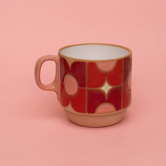 pansy mug in red