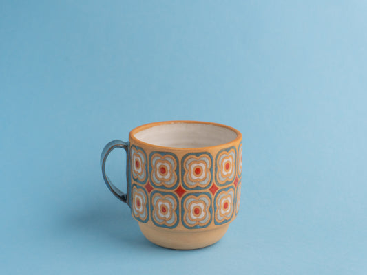 peony mug in blue