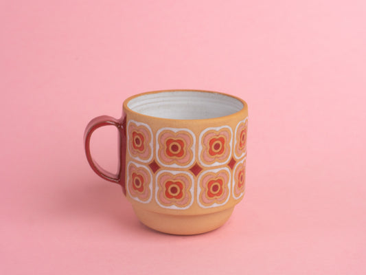 peony mug in red
