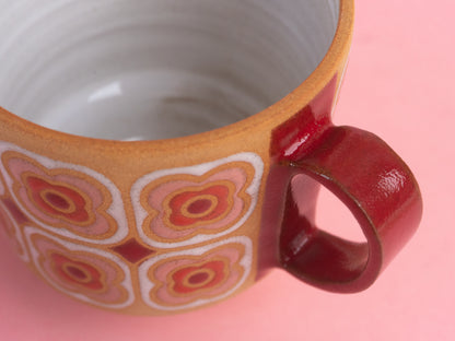peony mug in red