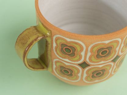 peony mug in green