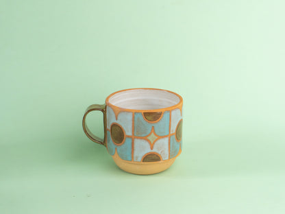 pansy mug in light blue
