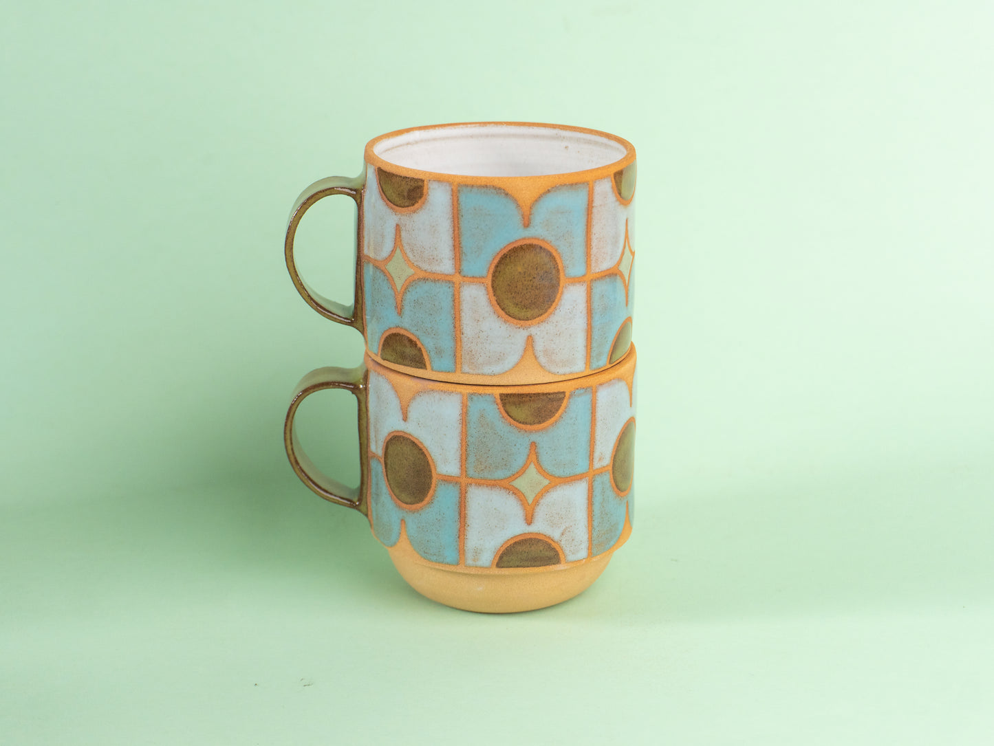 pansy mug in light blue