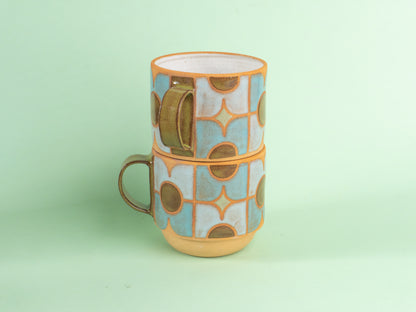 pansy mug in light blue