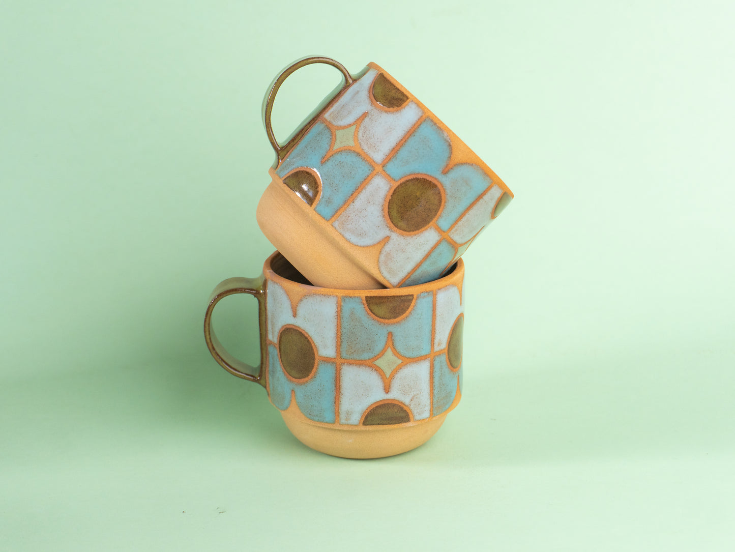 pansy mug in light blue