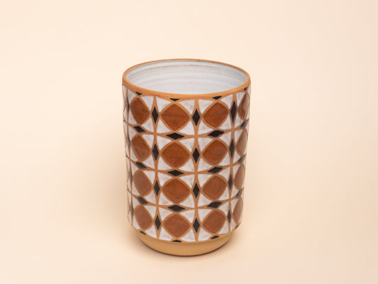 tulip utensil holder/vase in brown