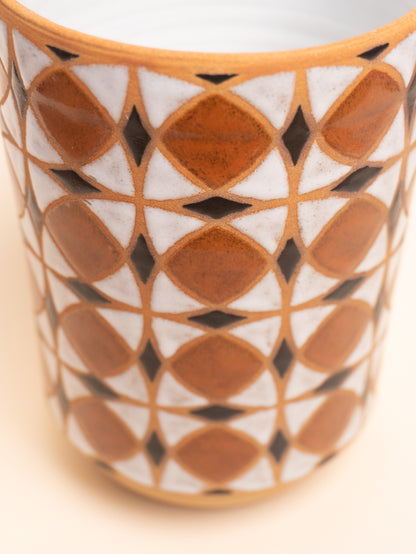 tulip utensil holder/vase in brown