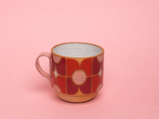 pansy mug in red