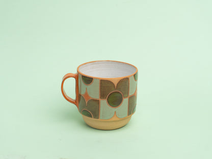 pansy mug in green