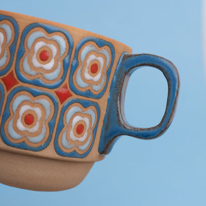 peony mug in blue