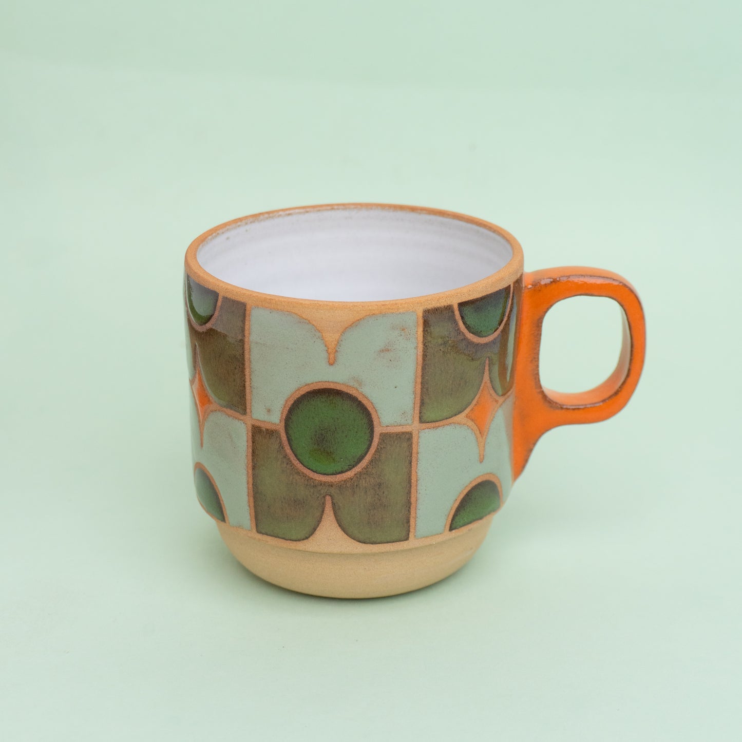 pansy mug in green