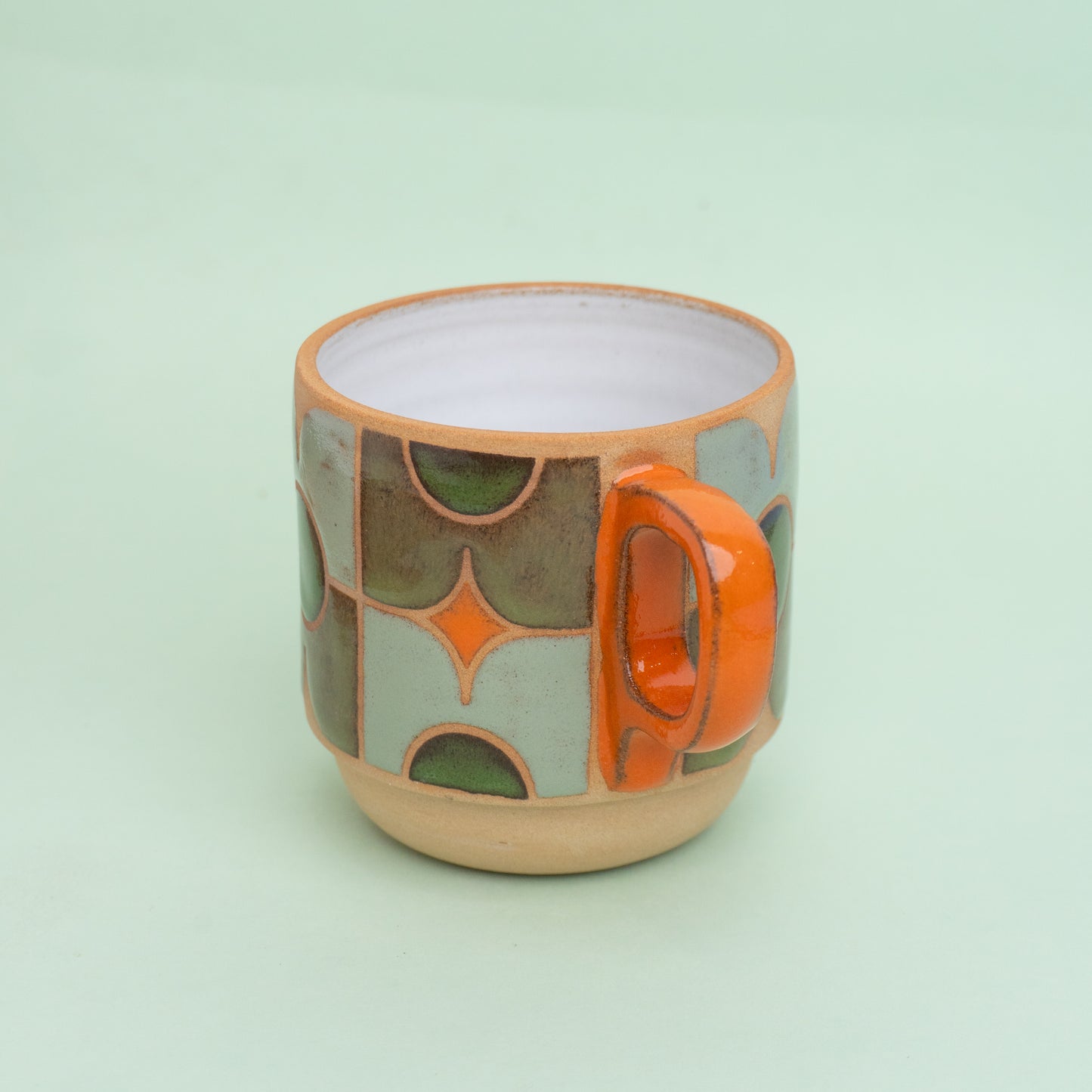 pansy mug in green