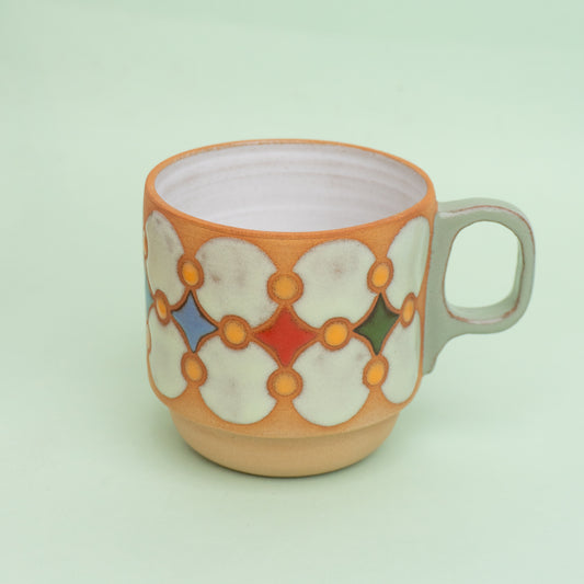confetti mug in light green
