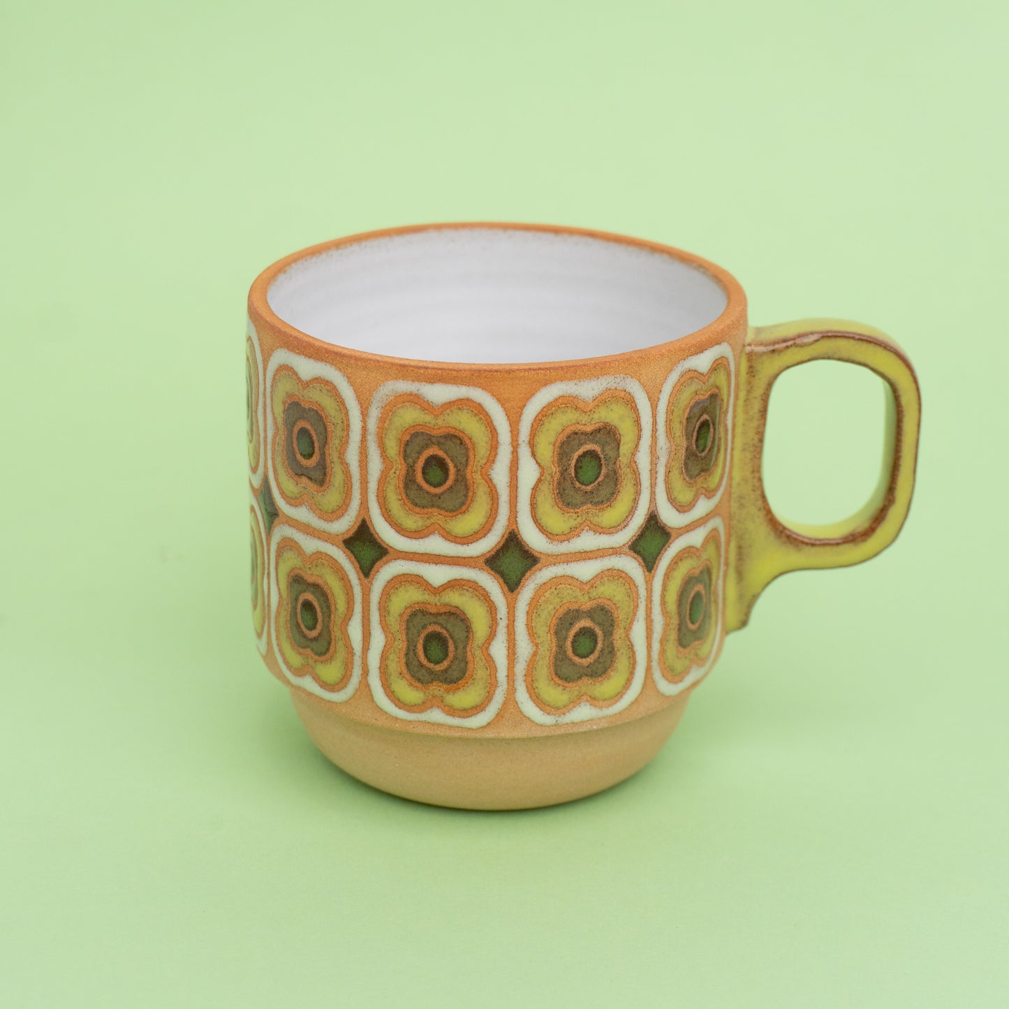 peony mug in green