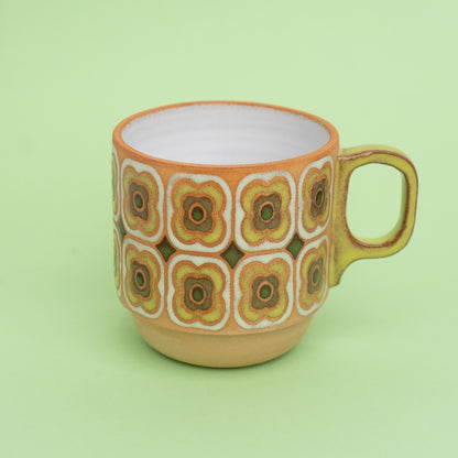 peony mug in green