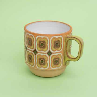 peony mug in green