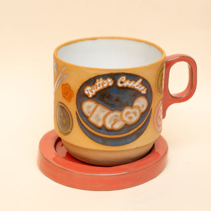 Pink Button Coaster
