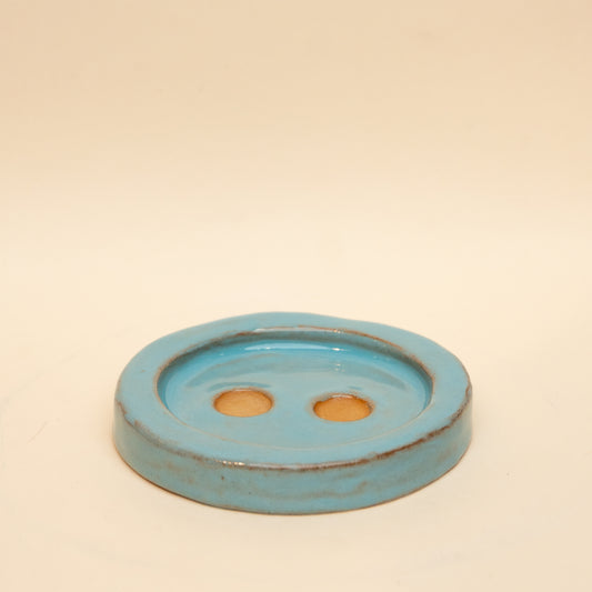 Blue Button Coaster
