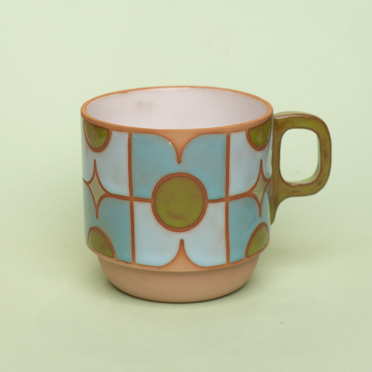pansy mug in blue