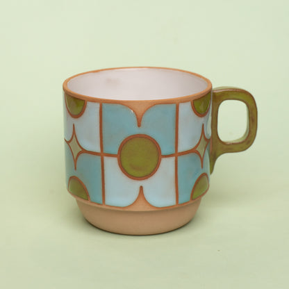 pansy mug in blue