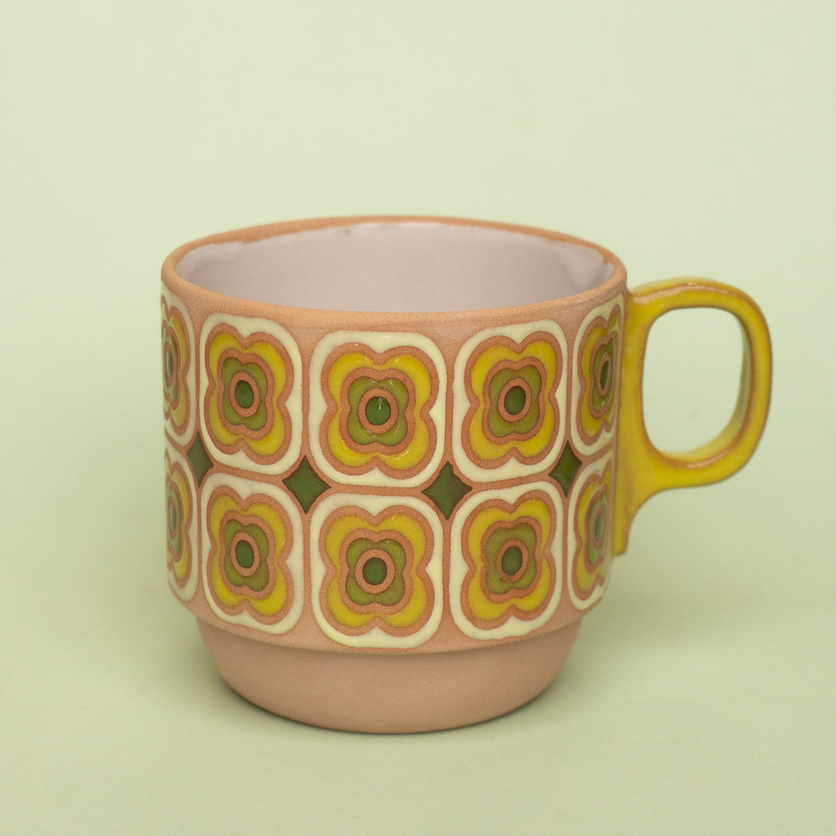 peony mug in green