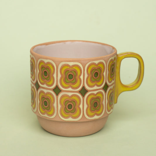 peony mug in green
