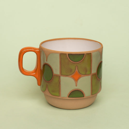 pansy mug in green