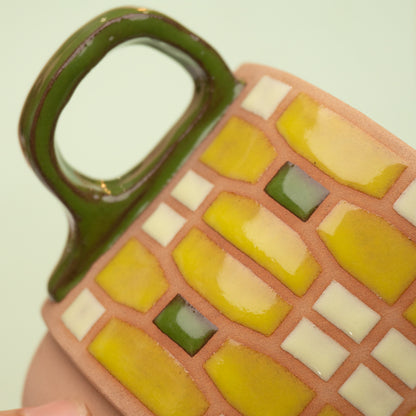 orchid mug in green