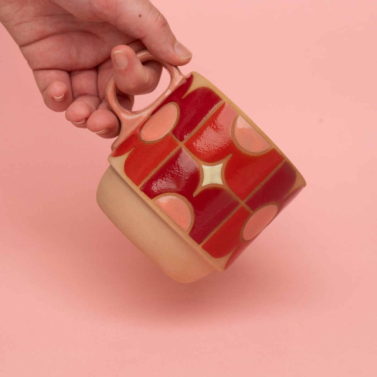 pansy mug in red