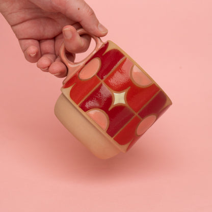 pansy mug in red